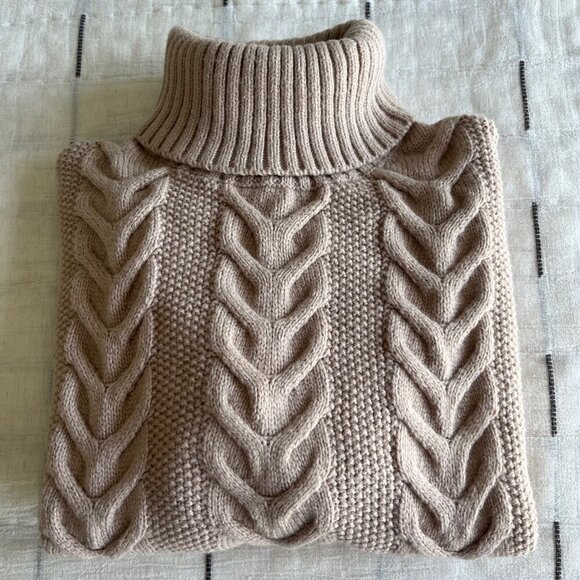 NWT Marks & Spencer Turtleneck Chunky Cableknit Sweater | Size Small - Picture 4 of 9